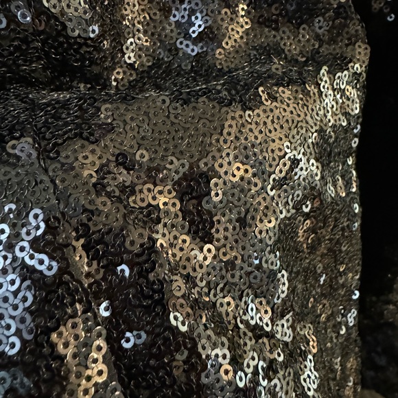 Anthropologie Sequin Mini Wrap Dress in Black XS - Picture 7 of 16